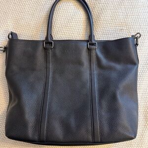 Coach Black Pebbled Leather Messenger Tote